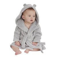 18C509: Baby Silver Grey Hooded Dressing Gown (6-24 Months)